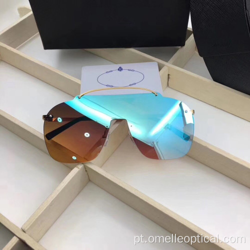 Óculos de sol sem aro de óculos de proteção com lente colorida